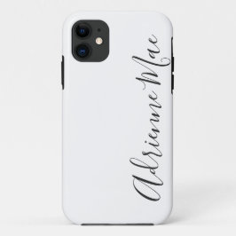 Eenvoudig gepersonaliseerde witte en houtskool Case-Mate iPhone case
