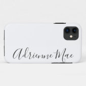 Eenvoudig gepersonaliseerde witte en houtskool Case-Mate iPhone case (Achterkant (horizontaal))