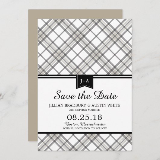 Eenvoudig geplakt | Datum opslaan Save The Date (Voorkant / Achterkant)