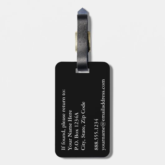 Eenvoudig geplakt minimalistisch modern elegant mo bagagelabel (Achterkant verticaal)