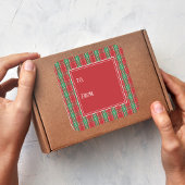 Eenvoudig geplakt vakantie rood en groen om van te vierkante sticker