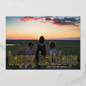 Eenvoudig geprezen GOUD Foto modern, gelukkig Folie Feestdagenkaart (Voorkant)