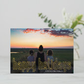 Eenvoudig geprezen GOUD Foto modern, gelukkig Folie Feestdagenkaart (Staand Voorkant)