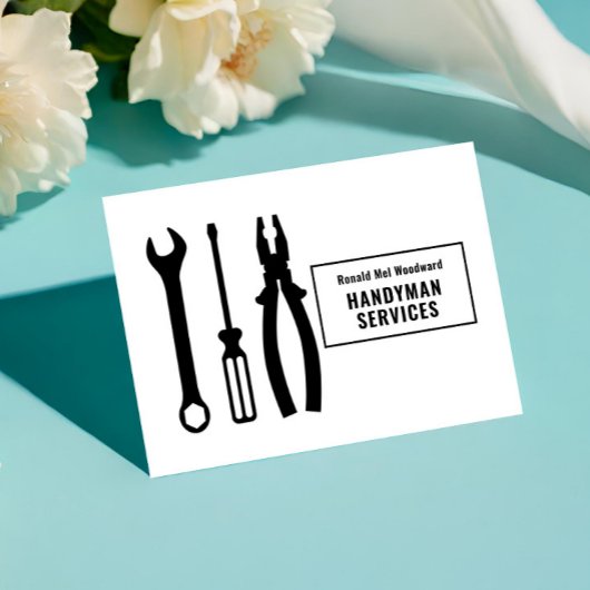 Eenvoudig gereedschap Handyman Services Visitekaar Visitekaartje