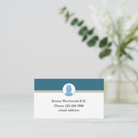 Eenvoudig geregistreerd verpleegcontact visitekaartje (Staand voorkant)