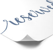 Eenvoudig Gereserveerd | Dusty Blue Evenemententab Poster (Hoek)