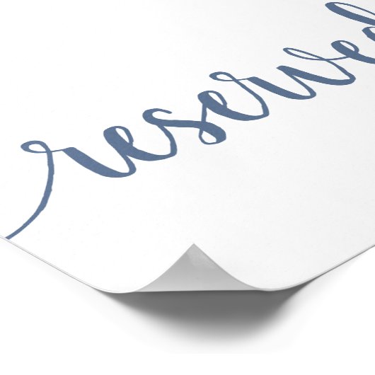 Eenvoudig Gereserveerd | Dusty Blue Evenemententab Poster (Hoek)