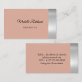 Eenvoudig geroosterde perzik metallic visitekaartje (Voorkant / Achterkant)