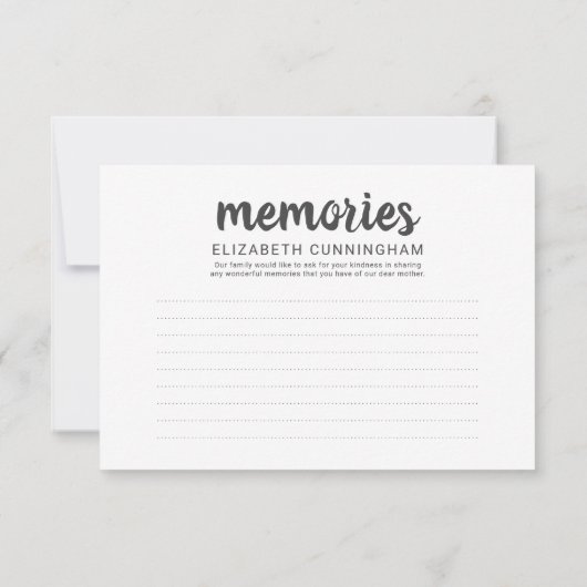 Eenvoudig geschreven herinneringen antwoord (Achterkant)