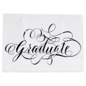 Eenvoudig gescripte Afstuderen grote geschenktas Groot Cadeauzakje (Achterkant)