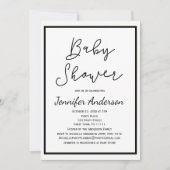 Eenvoudig geslacht neutraal zwart wit Baby shower Kaart (Voorkant)