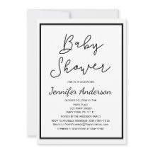 Eenvoudig geslacht neutraal zwart wit Baby shower