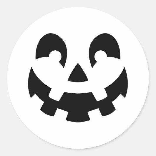 Eenvoudig gesneden pompoen gezicht silhouet Hallow Ronde Sticker (Voorkant)