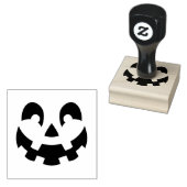 Eenvoudig gesneden pompoen gezicht silhouet Hallow Rubberstempel (Gestempeld)