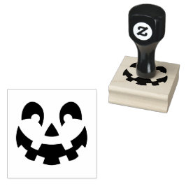 Eenvoudig gesneden pompoen gezicht silhouet Hallow Rubberstempel