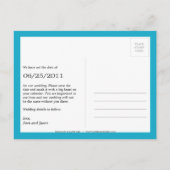 Eenvoudig gestikt Save the Date Briefkaart (turquo (Achterkant)