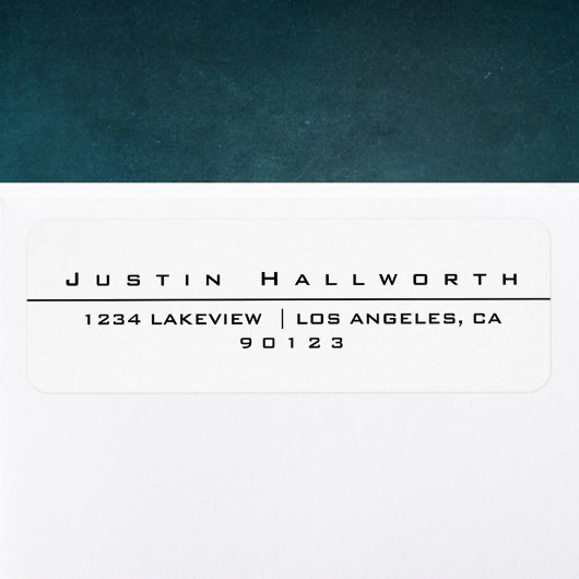 Eenvoudig gestileerd wit en zwart etiket