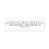 Eenvoudig gestileerd wit en zwart etiket (Voorkant)