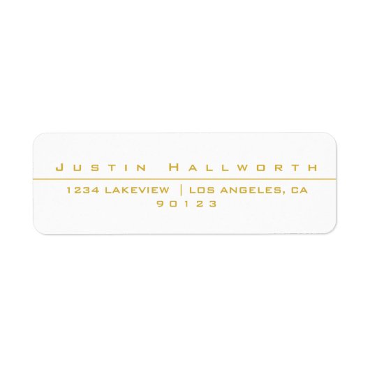 Eenvoudig gestileerd wit & goud etiket (Voorkant)