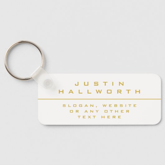 Eenvoudig gestileerd wit & goud sleutelhanger (Achterkant)