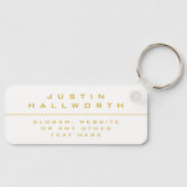 Eenvoudig gestileerd wit & goud sleutelhanger (Voorkant)