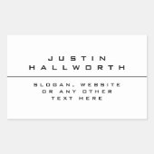 Eenvoudig gestileerd zwart-wit rechthoekige sticker (Voorkant)