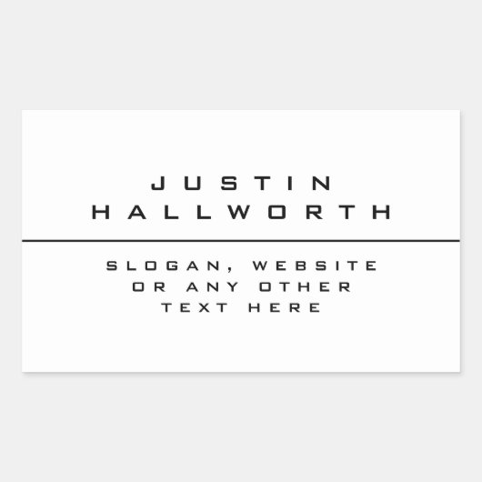 Eenvoudig gestileerd zwart-wit rechthoekige sticker (Voorkant)