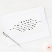 Eenvoudig gestileerd zwart-wit rechthoekige sticker (Envelop)