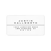 Eenvoudig gestileerd zwart-wit retouradres etiket (Voorkant)