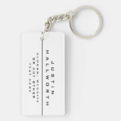 Eenvoudig gestileerd zwart-wit sleutelhanger (achterkant)