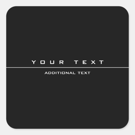 Eenvoudig gestileerd zwart-wit vierkante sticker (Voorkant)