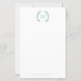 Eenvoudig gestileerde monogram briefpapier