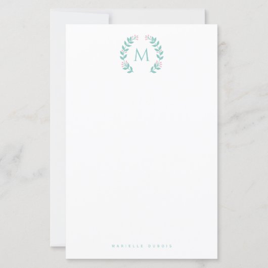 Eenvoudig gestileerde monogram briefpapier (Voorkant)