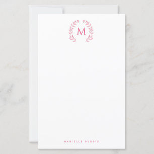 Eenvoudig gestileerde monogram briefpapier