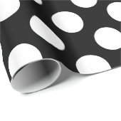 Eenvoudig gestippeld patroon zwart en wit grote st cadeaupapier (Rol Hoek)