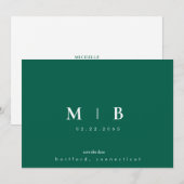 Eenvoudig gestroomlijnd marinemonologram save the date (Voorkant / Achterkant)