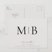 Eenvoudig Gestroomlijnd Monogram Beige Save our Da Aankondigingskaart (Voorkant / Achterkant)