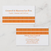 Eenvoudig gestroomlijnd Visitekaartje, Oranje Visitekaartje (Voorkant / Achterkant)