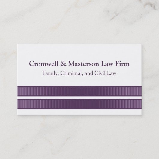 Eenvoudig gestroomlijnd Visitekaartje, Paars Visitekaartje (Voorkant)
