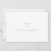Eenvoudig gestroomlijnde lavenaarsmonogram bewaren save the date (Achterkant)
