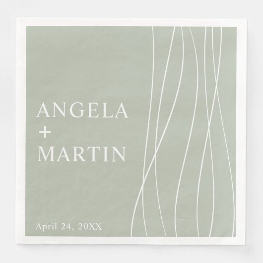 Eenvoudig gestroomlijnde linialen Stampapier Servet (Voorkant)