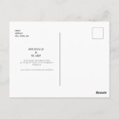 Eenvoudig gestroomlijnde monogram bruiloft bespaar briefkaart (Achterkant)