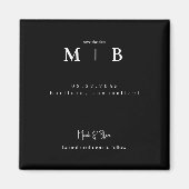 Eenvoudig gestroomlijnde zwarte monogram, bespaar magneet (Voorkant)