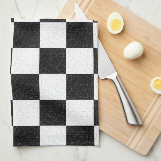 Eenvoudig gestructureerd dambord theedoek (Quarter Fold)