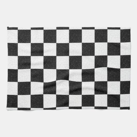 Eenvoudig gestructureerd dambord theedoek (Horizontaal)