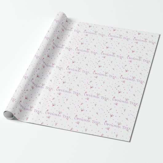 Eenvoudig getekend Floral Patroon Cadeaupapier (Uitgerold)