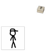 Eenvoudig getekende stick figuur jonge jongen rubberstempel (Gestempeld)
