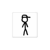 Eenvoudig getekende stick figuur jonge jongen rubberstempel (Afrduk)