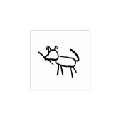 Eenvoudig getrokken stok figuur hond rubberstempel (Afrduk)