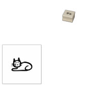 Eenvoudig getrokken stok figuur kat rubberstempel (Gestempeld)